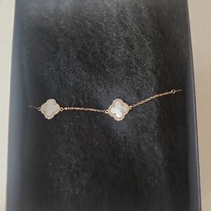 Rachel Zoe Gold and White Floral Bracelet